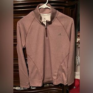 Women’s medium red adidas golf long sleeve 1/4 zip pull over sweatshirt!